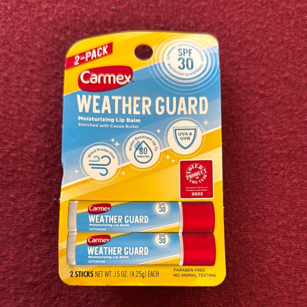 Brand New Carmex Weather Guard Lip Balm 2-Pack